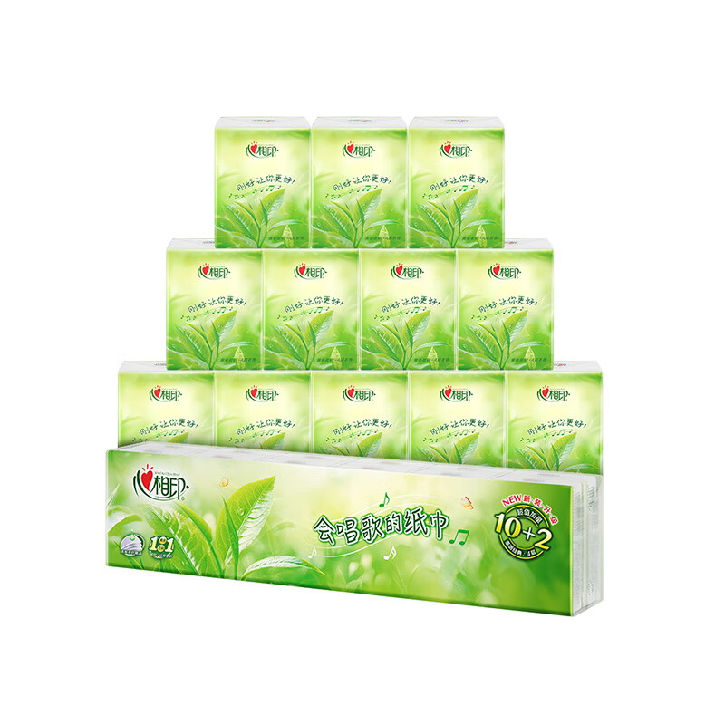 心相印手帕纸巾【肖战同款】茶语丝享 4层7片*12包（茶香 新旧交替）